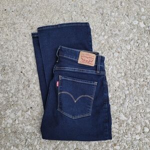 Levi's 725 High Rise Dark Rinse Classic Stretch Bootcut Jeans 27 X 32